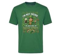 Camiseta divertida para beber del día de San Patricio, estampado "I'm Not Drunk I'm Just Full of Irish Spirit", camiseta verde con gráfico blanco, camisa de fiesta de pub irlandés para hombre y mujer