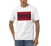 Camiseta divertida para hombre, con texto en inglés "Bad Decisions Make Good Stories", camisetas divertidas para hombre, Color, XL