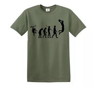 Camiseta divertida para hombre de The Evolution of Basketball, Camiseta verde militar con estampado negro, 3XL