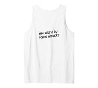 Camiseta Divertida para Hombre y Mujer con Texto en alemán Was Willst Du Schon Wieder? Camiseta sin Mangas