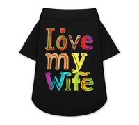 Camiseta divertida para mascotas con texto en inglés "I Love My Wife" para mascotas pequeñas, 2XL