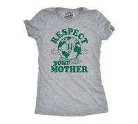 Camiseta divertida para mujer con texto en inglés "Respect Your Mother", para amantes de la naturaleza, para mujer, Gris jaspeado claro - Madre, X-Large