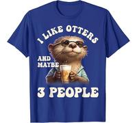 Camiseta divertida para mujer I Like Otters and Maybe 3 People Grumpy Otter in Suit Divertida Camiseta con Cuello de Pico I'm Not Like The Otterlover Libro con texto en alemán "Lama Alpaca Wanderung