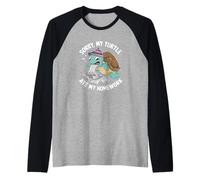 Camiseta Divertida para niños de Escuela Sorry My Turtle Ate My Homework Camiseta Manga Raglan