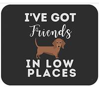 Camiseta Divertida para Perro Tengo Amigos En Lugares Bajos Camiseta Dachshund Alfombrilla De Ratón Duradero Mouse Pad Lavable Alfombrilla De Escritorio para Gaming Pc Ordenador 25X30Cm