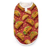 Camiseta divertida para perros con diseño de Tacos-Mexican Food, ligera, estampada, sin mangas, chaleco para mascotas, camisetas para gatos, talla XL