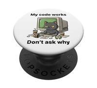 Camiseta Divertida programadora My Code Works PopSockets PopGrip Adhesivo
