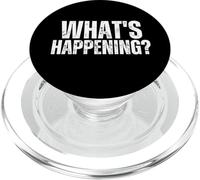 Camiseta Divertida Retro con Texto en inglés What Is Happening, What Is Going On PopSockets PopGrip para MagSafe
