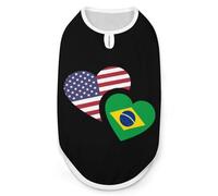 Camiseta divertida sin mangas para perros con la bandera de Brasil y Estados Unidos, camiseta sin mangas para mascotas, camisetas sin mangas para gatos, talla XL