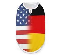 Camiseta divertida sin mangas para perros con la bandera de Estados Unidos y Alemania, para gatos, talla S