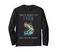Camiseta Divertida That's What I Do I Fish and I Know Things Manga Larga