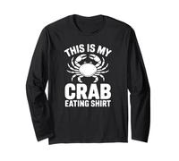 Camiseta Divertida This Is My Crab Eating Manga Larga