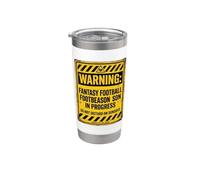 Camiseta divertida Warning Fantasy Football Season In Progress Vaso térmico de acero inoxidable de doble pared