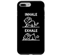 Camiseta Divertida Yoga Inhala Exhala Meditación Animal León Carcasa para iPhone 7 Plus/8 Plus
