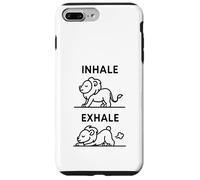 Camiseta Divertida Yoga Inhala Exhala Meditación León Animal Carcasa para iPhone 7 Plus/8 Plus