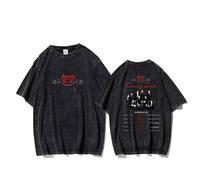 Camiseta Dominate, Camisetas Lavadas De Algodón De Apoyo Al K-Pop De La Gira Mundial 2025, Stay Merch(Black-2,L)