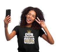 Camiseta Don Omar (FR/ES, Letras, S, Regular, Regular, Negra)