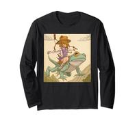 Camiseta Dreamy Anime Girl and Frog - Caprichosa Kawaii Frogcore Manga Larga