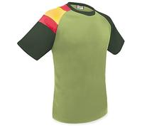 Camiseta Dry & Fresh con Bandera de España en el Hombro: Frescura Permanente, Transpirable y Secado Ultra Rápido (L, Verde)