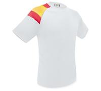 Camiseta Dry & Fresh con Bandera de España en el Hombro: Frescura Permanente, Transpirable y Secado Ultra Rápido (XXL, Blanco)