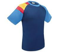 Camiseta Dry & Fresh con Bandera de España en el Hombro: Frescura Permanente, Transpirable y Secado Ultra Rápido (XXL, Marino y Royal)