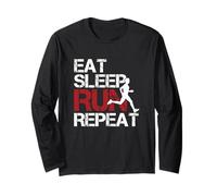 Camiseta Eat Sleep Run Repeat Track & Field Running Manga Larga