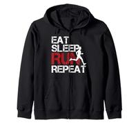 Camiseta Eat Sleep Run Repeat Track & Field Running Sudadera con Capucha