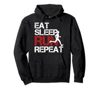 Camiseta Eat Sleep Run Repeat Track & Field Running Sudadera con Capucha
