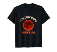 Camiseta Eclipse Lunar Total 2026 con Luna de Sangre y Eclipse del 3 de Marzo Camiseta