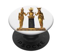 Camiseta egipcia Trinity Golden Horus Osiris e ISIS Statue PopSockets PopGrip Adhesivo