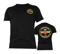 Camiseta Ejercito del Aire con circulo Amarillos | Ropa Urbana para Hombre historiador opositor Color Negra Manga Corta para Actividades al Aire Libre (L)