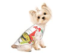 Camiseta elástica ligera sin mangas con estampado de bandera de México y tequila para perros pequeños