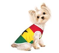 Camiseta elástica ligera sin mangas con estampado de la bandera de Ghana para perros pequeños, chaleco a rayas