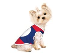 Camiseta elástica ligera sin mangas con estampado de la bandera de Laos para perros pequeños, chaleco a rayas