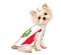 Camiseta elástica ligera sin mangas con estampado de la bandera de Perú para perros pequeños, chaleco a rayas