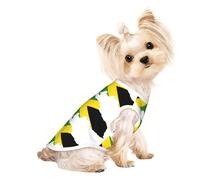 Camiseta elástica ligera sin mangas con estampado de mapa de la bandera de Jamaica para perros pequeños, chaleco a rayas