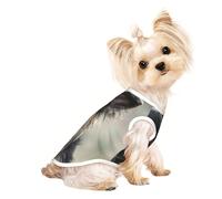 Camiseta elástica ligera sin mangas con estampado de pastor alemán para perros pequeños, chaleco a rayas