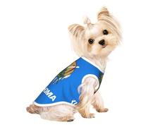 Camiseta elástica ligera sin mangas para perros pequeños con estampado de la bandera del estado de Oklahoma