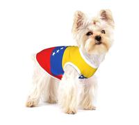 Camiseta elástica mediana de la bandera de Venezuela para perro, suave, fresca, sin mangas, a rayas, transpirable, para cachorros, gatitos, gatos, talla S.