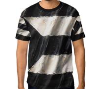 Camiseta elástica para hombre, resistente a las arrugas, con gráfico personalizado, tallas S a 3XL, Bandera negra de Puerto Rico, 3X-Large