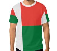 Camiseta elástica para hombre, resistente a las arrugas, con gráfico personalizado, tallas S a 3XL, Bandera nacional de Madagascar, Small