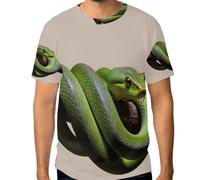 Camiseta elástica para hombre, resistente a las arrugas, con gráfico personalizado, tallas S a 3XL, Funny Green Tree Python Lover Reptile Keeper Pet Owner Snake, 3X-Large