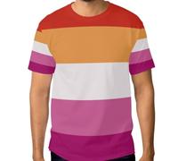 Camiseta elástica para hombre, resistente a las arrugas, con gráfico personalizado, tallas S a 3XL, Sunset Lesbian Pride Flag Lgbt Les, X-Large
