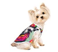 Camiseta elástica para perros con estampado de llama en una bufanda, camiseta sin mangas para perros y gatos