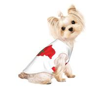 Camiseta elástica para perros con estampado de mapa de la bandera de Marruecos, camiseta de verano para mascotas, camiseta sin mangas para perros y gatos