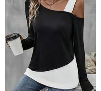 Camiseta Elegante de Larga Asimétrica para Mujer, Ropa Casual, de Moda,Estilo ,Estilo Chic,Costura de Calidad,Tejido de Elasticidad Media,Camisa Elegante,Blusa para Mujer,Amantes del Streetwear