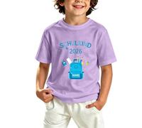 Camiseta Enfant German Season Pour Garçons - Skin en Maille Doux, respirant facile d'entretien, idéal au quotidien Pour la rentrée, Color lila claro., 6-7 años