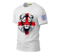 Camiseta England Football T Shirt León Inglés Bandera Supporter Camiseta Hombre Mujer Fan Inglaterra Maillot Supporters Copa del Mundo, blanco, XXL