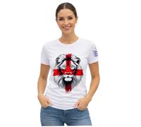 Camiseta England Football T Shirt León Inglés Bandera Supporter Camiseta Hombre Mujer Fan Inglaterra Maillot Supporters Copa del Mundo, blanco, L