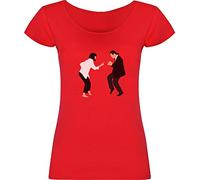 Camiseta Escenas Musicales Peliculas (as4, Alpha, x_l, Regular, Regular, Rojo Pulp Fiction, XL)